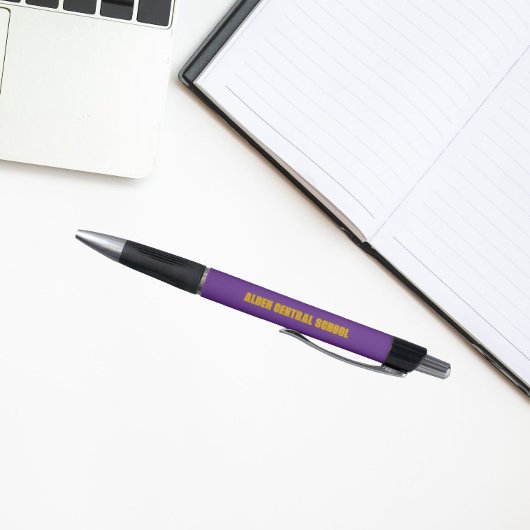 Paarse en gouden schoolkleuren pen