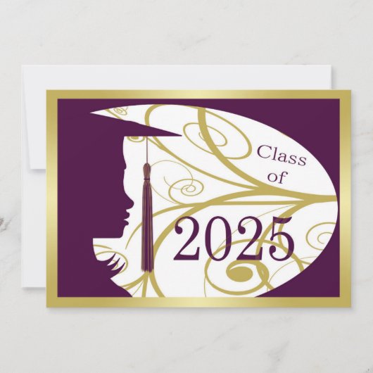 Paarse en gouden silhouet 2025 Kaart (Voorkant)