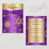 Paarse en gouden sneeuwvlokken behuizing Kaart (Voorkant / Achterkant)