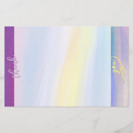 Paarse en gouden straal abstract briefpapier