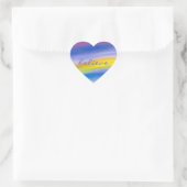Paarse en Gouden Straal Abstract Hart Sticker (Tas)