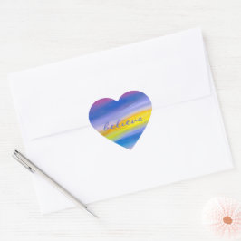 Paarse en Gouden Straal Abstract Hart Sticker