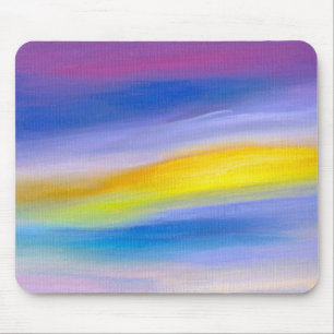 Paarse en Gouden Straal Abstract Muismat