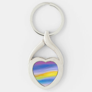 Paarse en Gouden Straal Abstract Sleutelhanger