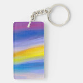 Paarse en Gouden Straal Abstract Sleutelhanger (achterkant)