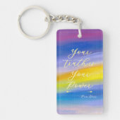 Paarse en Gouden Straal Abstract Sleutelhanger (Voorkant)