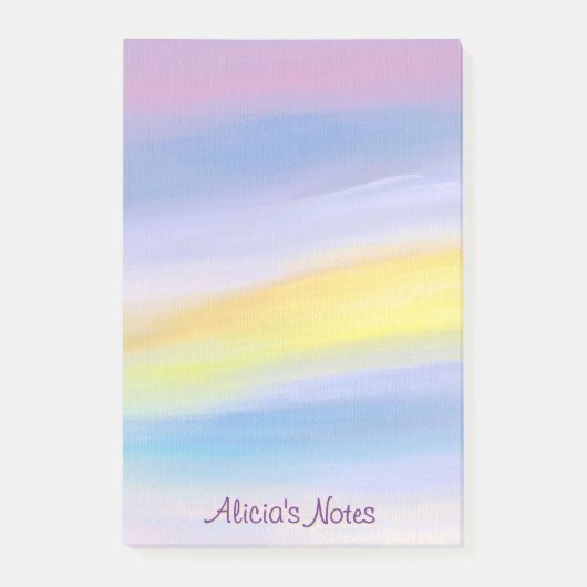 Paarse en Gouden Straal Moderne Abstracte Kunst Post-it® Notes (Voorkant)