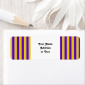 Paarse en gouden strepen - team of school kleuren etiket (Insitu)