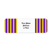 Paarse en gouden strepen - team of school kleuren etiket (Voorkant)