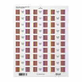 Paarse en gouden strepen - team of school kleuren etiket (Full Sheet)