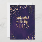 Paarse en gouden Sweet 16 Whimsical Stars Party Kaart (Achterkant)