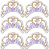 Paarse en gouden Tiara Sticker Sheet (Voorkant)