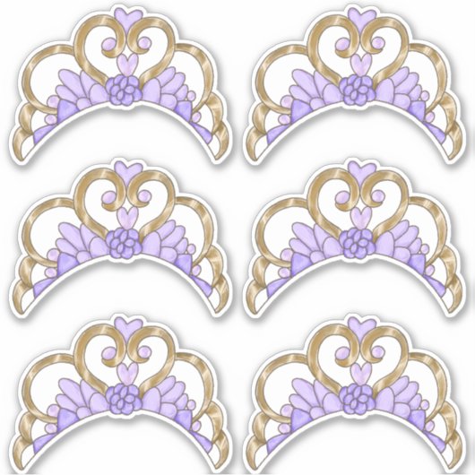 Paarse en gouden Tiara Sticker Sheet (Voorkant)