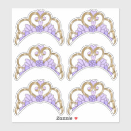 Paarse en gouden Tiara Sticker Sheet