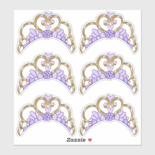 Paarse en gouden Tiara Sticker Sheet (Vel)