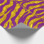 Paarse en gouden tijgerstrepen Dierenprint Cadeaupapier (Hoek)