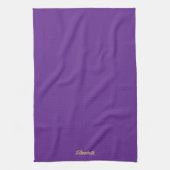 Paarse En Gouden Trendy Script Naam Elegant Theedoek (Verticaal)