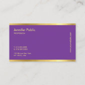 Paarse en gouden typografie Script Moderne Sjabloo Visitekaartje (Achterkant)