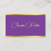 Paarse en gouden typografie Script Moderne Sjabloo Visitekaartje (Voorkant)