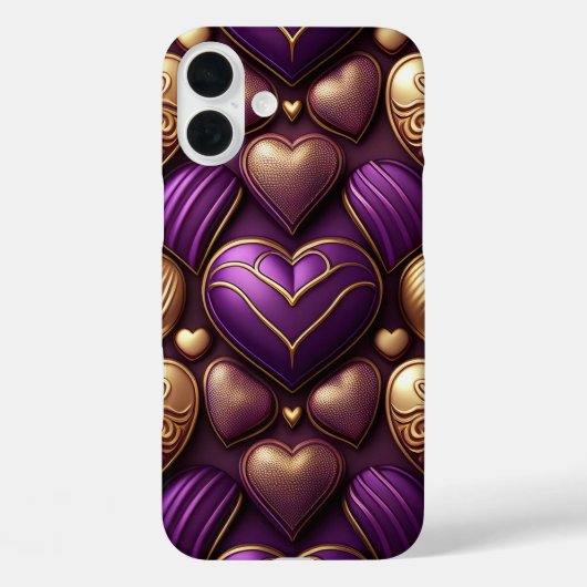 PAARSE EN GOUDEN VALENTIJN HOUDEN VAN HARTEN Case-Mate iPhone CASE (Achterkant)
