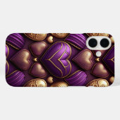 PAARSE EN GOUDEN VALENTIJN HOUDEN VAN HARTEN Case-Mate iPhone CASE (Achterkant (horizontaal))