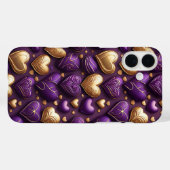PAARSE EN GOUDEN VALENTIJN HOUDEN VAN HARTEN Case-Mate iPhone CASE (Achterkant (horizontaal))