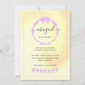 Paarse en gouden verjaardagsfeest uitnodiging (Voorkant)