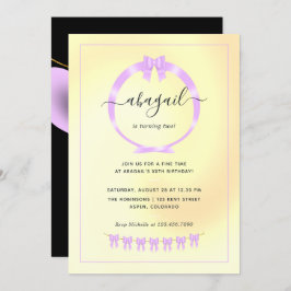 Paarse en gouden verjaardagsfeest uitnodiging