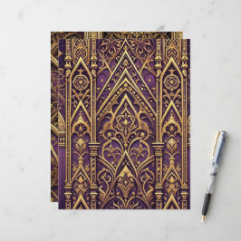 Paarse en gouden Victoriaans gotische plakboek pap