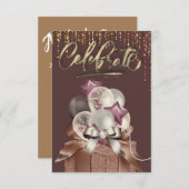 Paarse en gouden viering kaart (Voorkant / Achterkant)