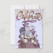 Paarse en gouden viering kaart (Voorkant)