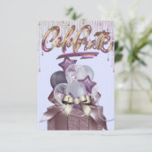 Paarse en gouden viering kaart (Staand voorkant)