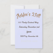 Paarse en gouden viering kaart (Achterkant)