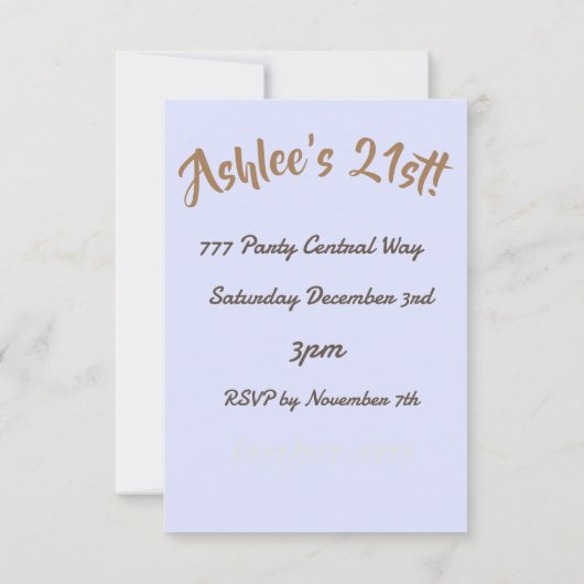 Paarse en gouden viering kaart (Achterkant)