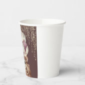 Paarse en gouden viering papieren bekers (Links)