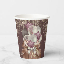 Paarse en gouden viering papieren bekers