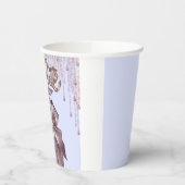 Paarse en gouden viering papieren bekers (Links)