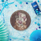 Paarse en gouden viering papieren bordje (Feest)