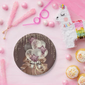 Paarse en gouden viering papieren bordje (Feest)