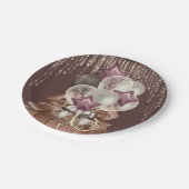 Paarse en gouden viering papieren bordje (Gekanteld)