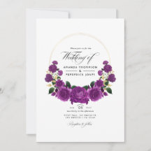Paarse en gouden vintage bloemen bruiloftsfoto