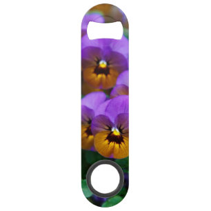 Paarse en gouden viooltjes Foto Speed Flessenopener