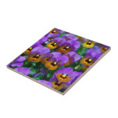 Paarse en gouden viooltjes tegeltje (Zijkant)