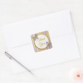 Paarse en gouden vlinder Hartelijk dank Vierkante Sticker (Envelop)