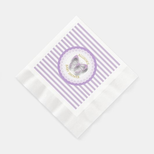 Paarse en gouden vlinders Luncheon servetten (Hoek)