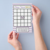 Paarse en gouden vlinderspelen Baby shower Flyer (Hand)