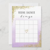 Paarse en gouden Vrijgezellenfeest Bingo Kaart (Voorkant)