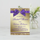 Paarse en gouden Vrijgezellenfeest Kaart (Staand voorkant)