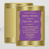 Paarse en gouden Vrijgezellenfeest Kaart (Voorkant / Achterkant)