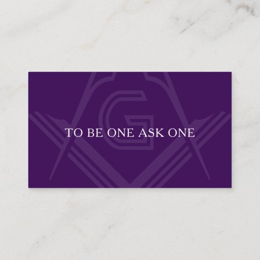 Paarse en gouden vrijmetselaar Grand Lodge Masonic Visitekaartje (Achterkant)